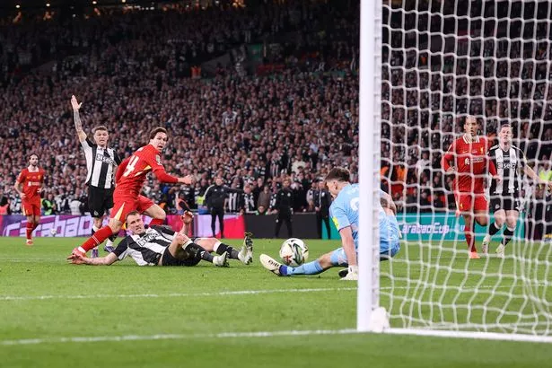 Federico Chiesa scoring for Liverpool against Newcastle