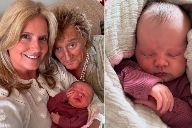 Rod Stewart had a special moment on Monday as he met his newest granddaughter, baby Elsie, for the first time