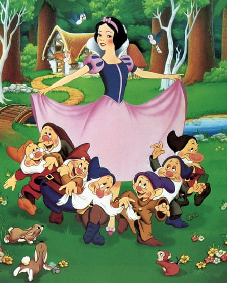 Cartoon version of Snow White and dwarves