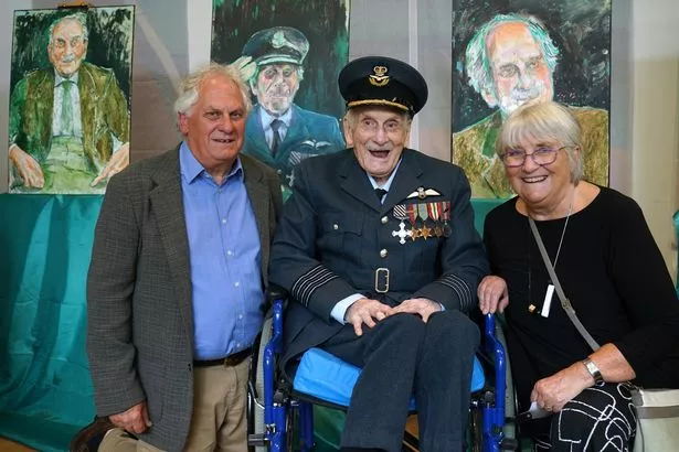 The pilot is pictured with son Brian and daughter Susan last year