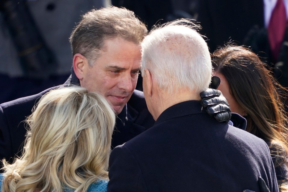 President Biden with his son and daughter.