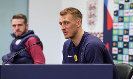 Dan Burn in an England press conference