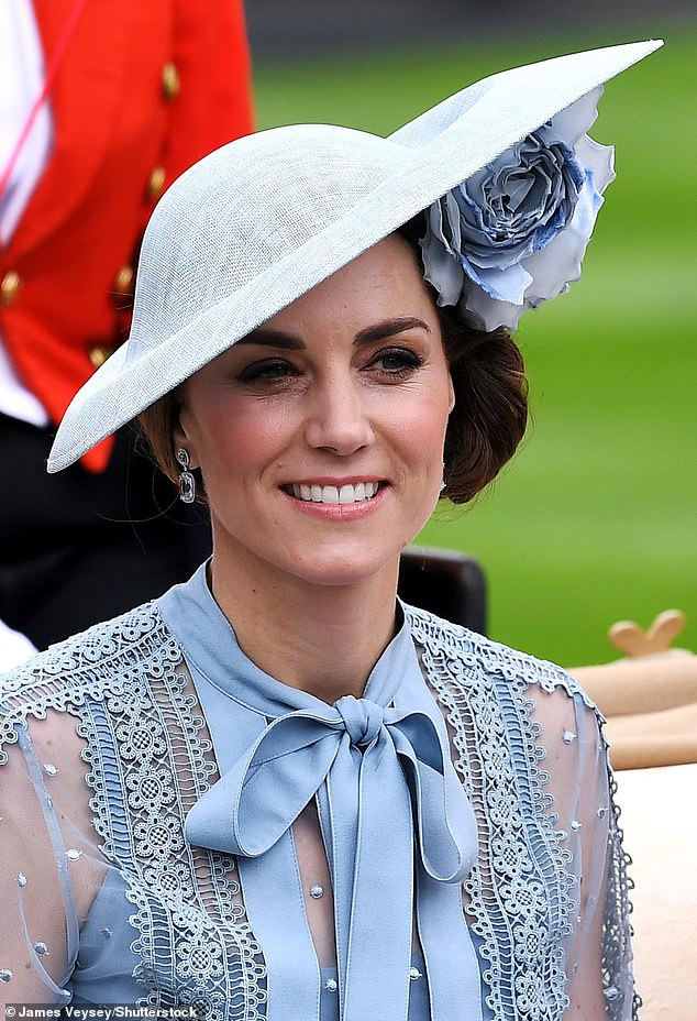 2019: At Royal Ascot in June, Kate opted for her trademark smoky eye and nude lipstick