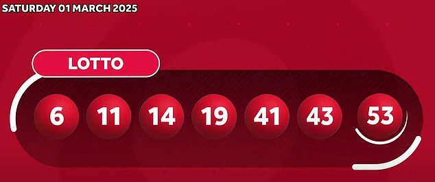 The winning numbers for the Lotto draw were 06, 11, 14, 19, 41, 43, and the bonus number was 53