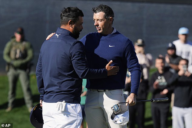 It was a tough defeat for Spaun (left) who was competing in only his first-ever play-off and for his second PGA Tour title