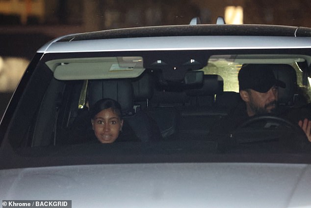 North was driven home by a minder after the meet with her dad