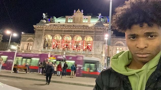 Student Luka Chijutomi-Ghosh (pictured), 18, of Cardiff, takes day trips that are even more extreme. He once spent Christmas Eve walking around Prague at night for just 12 hours