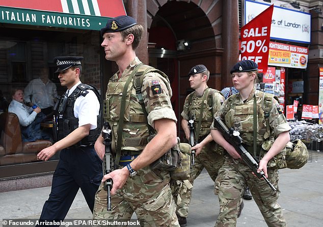 In the aftermath of the Manchester Arena attack in May 2017, then Prime Minister Theresa May drafted in armed British Army soldiers in full battle dress to support police patrols on the streets of London