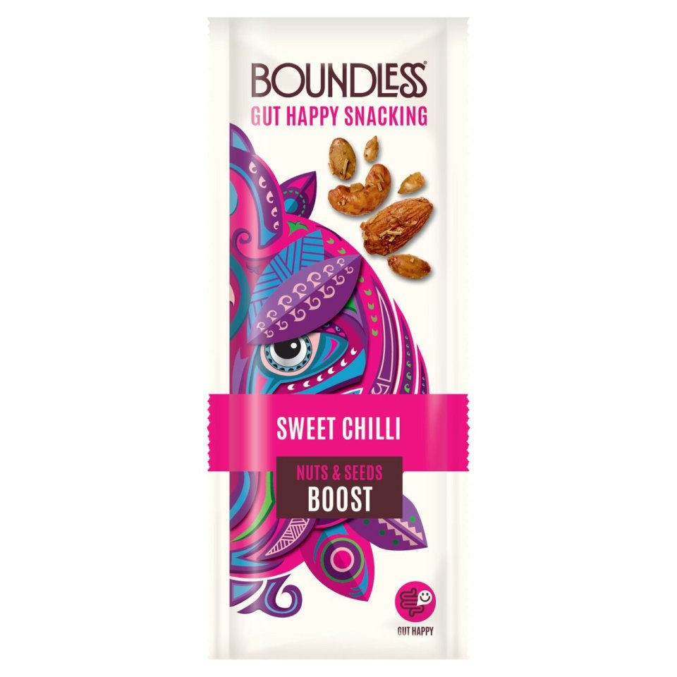 Boundless Sweet Chilli Nuts & Seeds Boost snack package.