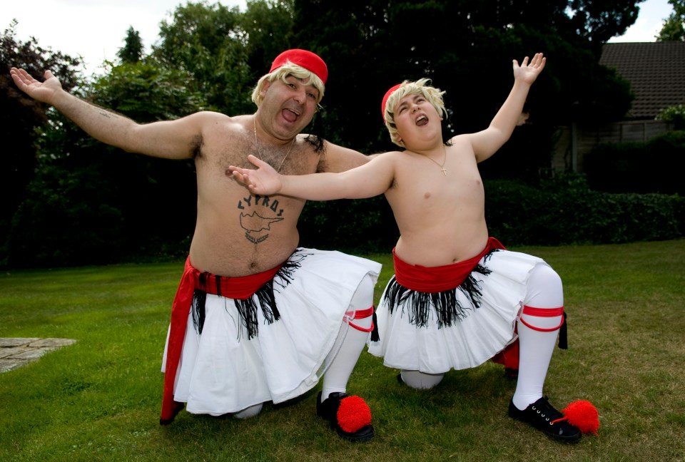 Stavros Flatley, Britain's Got Talent stars, in costume.