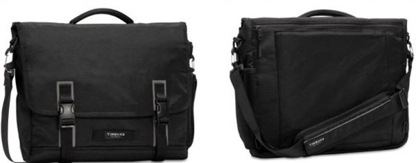 Two black messenger bags.