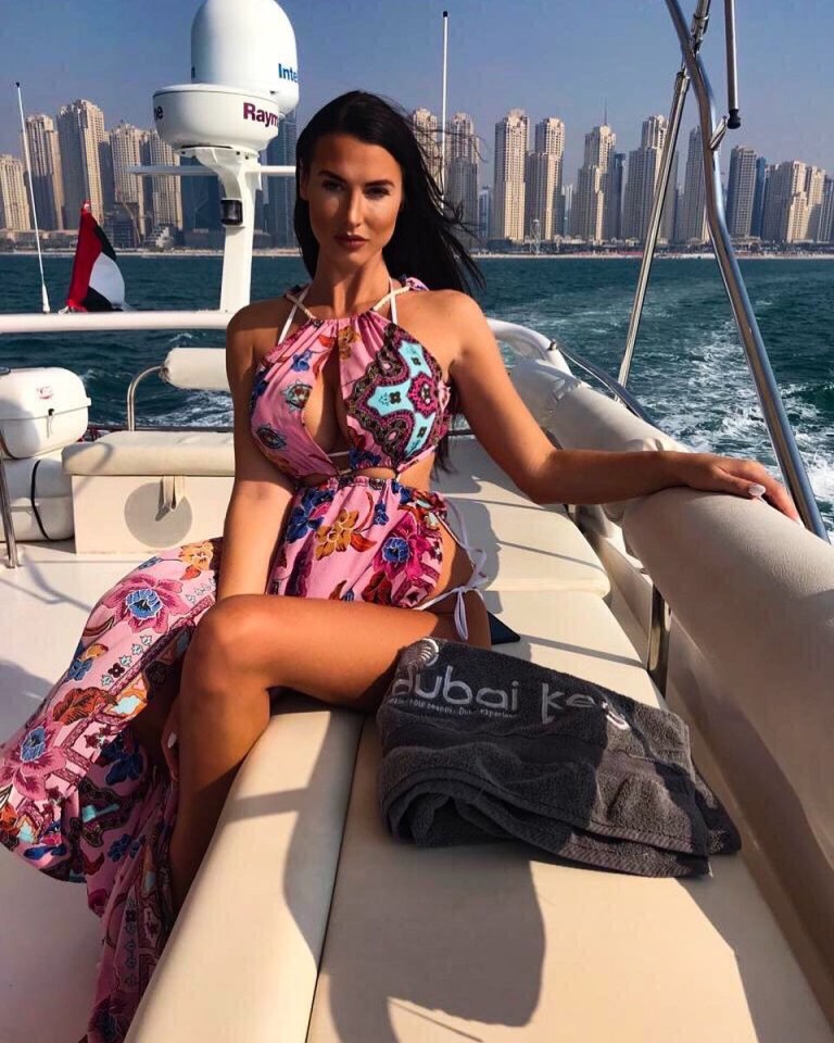 Jermaine Pennant and Alice Goodwin in Dubai on a yacht.