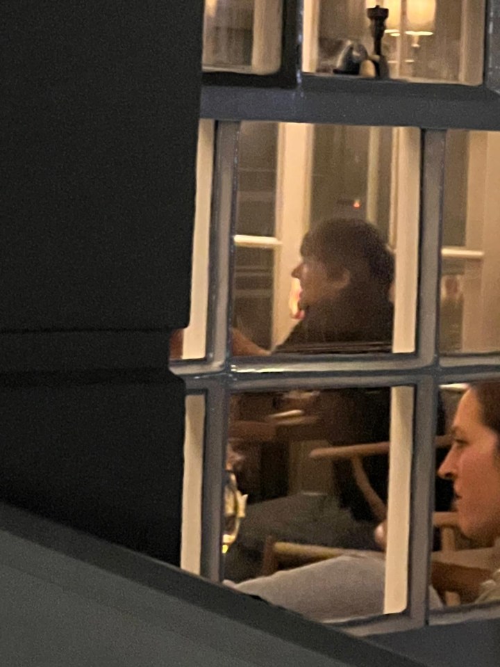 Photo of Zara McDermott and Louis Tomlinson seen through a window.