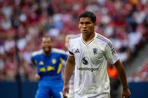 Diego Leon playing for Manchester United against Leeds