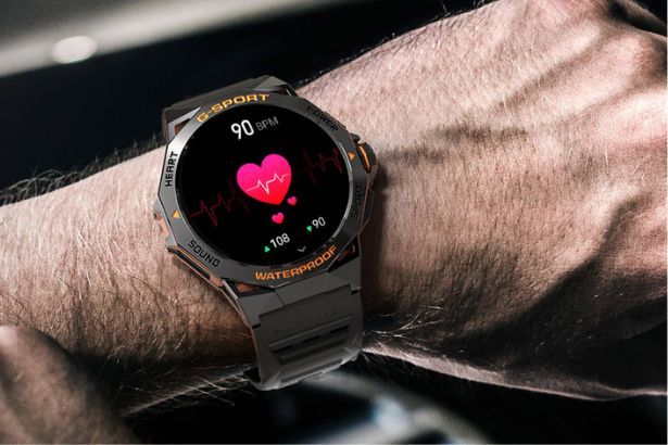 The watch has dozens of pre-programmed sports mode for tracking workouts, as well as calories burnt and heart rate