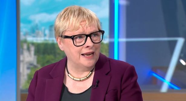 Dame Angela Eagle told protestors outside hotels housing asylum seekers that 'anger doesn't get you anywhere'