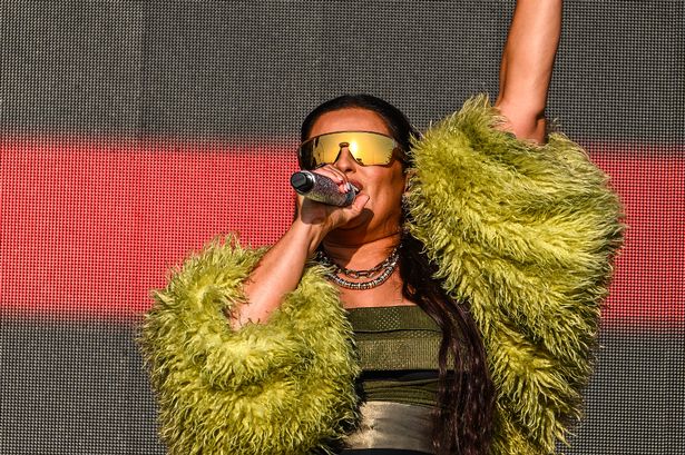Nelly Furtado rocked a green ensemble for her performance at Boardmasters Festival in Cornwall