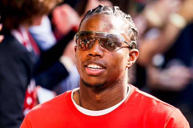 EINDHOVEN, NETHERLANDS - MAY 19: Tyrell Malacia of PSV looks on during the PSV Championship Celebrations at Stadhuisplein on May 19, 2025 in Eindhoven, Netherlands. (Photo by Joris Verwijst/BSR Agency/Getty Images)