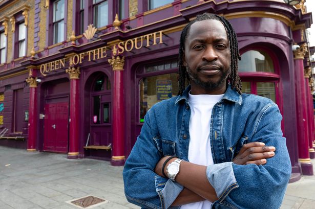 Clement outside his pub