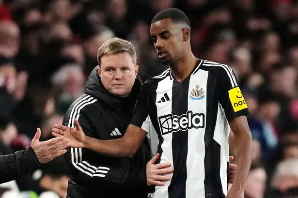 Alexander Isak with Eddie Howe