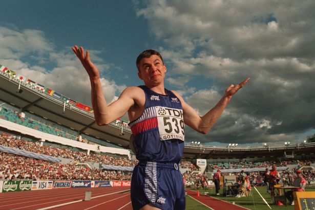 Jonathan Edwards' reaction to jumping 18.29m in Sweden 30 years ago.