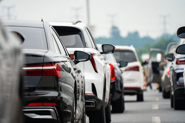 A lot of traffic on the freeway