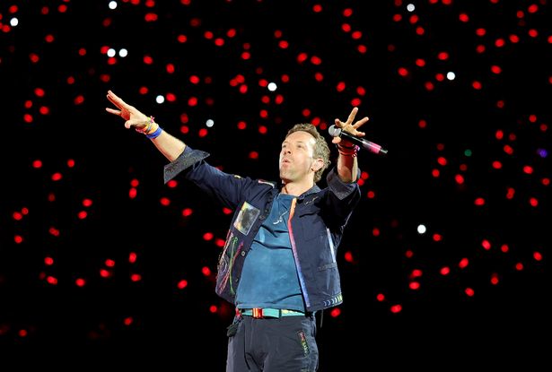 LAS VEGAS, NEVADA - JUNE 06: Chris Martin of Coldplay performs on a stop of the band's Music of the Spheres world tour at Allegiant Stadium on June 06, 2025 in Las Vegas, Nevada. (Photo by Ethan Miller/Getty Images)