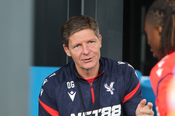 WINDISCHGARSTEN, AUSTRIA - JULY 28: Head coach Oliver Glasner having a chat with Eberechi Eze during a training session of the Crystal Palace pre-season training camp at Dilly Training Centre on July 28, 2025 in Windischgarsten, Austria. (Photo by Severin Aichbauer/SEPA.Media /Getty Images)