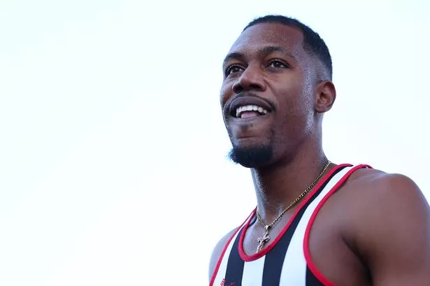 Zharnel Hughes at Alexander Stadium during day one of the British national championships.