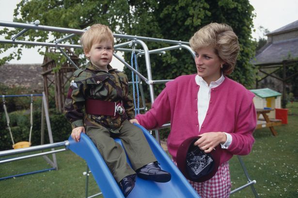 Prince Harry as a toddler with his late mother Princess Diana