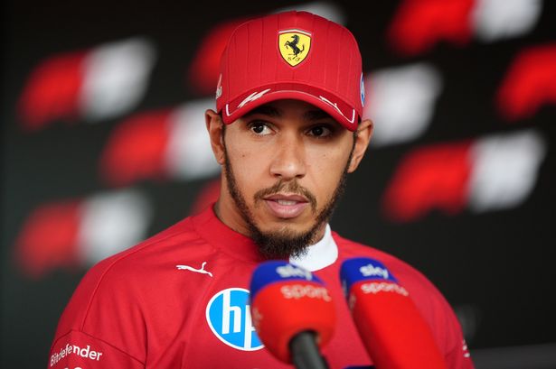 Lewis Hamilton in the media pen after qualifying for the Hungarian Grand Prix