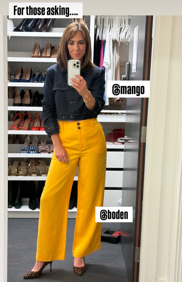 Alex wears Boden's Primrose Patch Pocket Trousers from Boden
