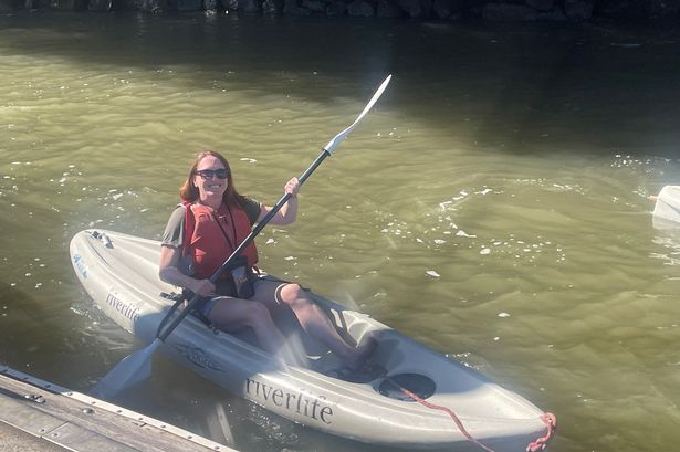 Clare was ready for her kayaking adventure