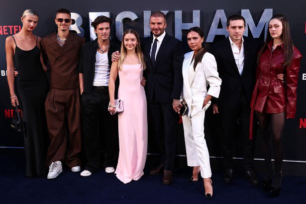 The Beckham family in happier times during the Netflix premiere of David Beckham's documentary