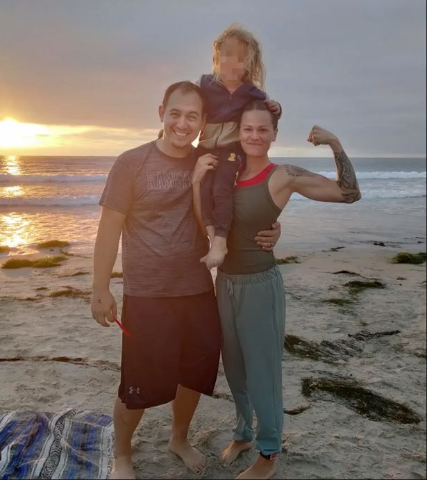 Brittany with husband Jordan and their daughter
