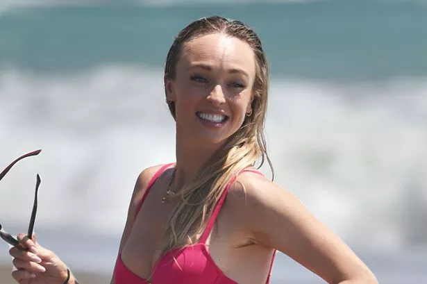 Jorgie Porter oozes beauty in red bikini less than eight months after giving birth