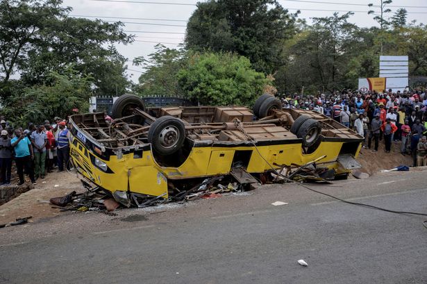 The crashed bus