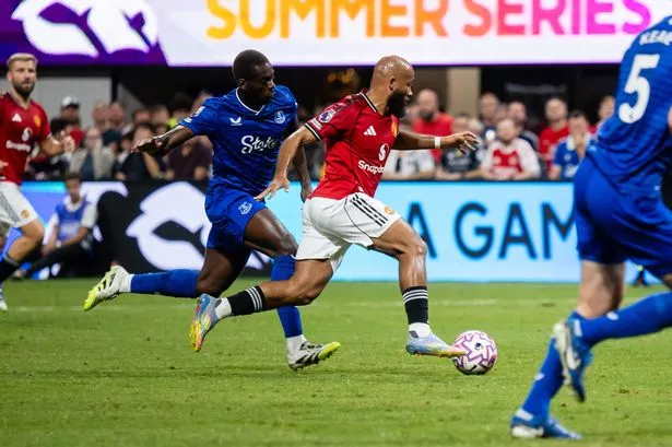 Bryan Mbeumo played his first 45 minutes for Manchester United against Everton