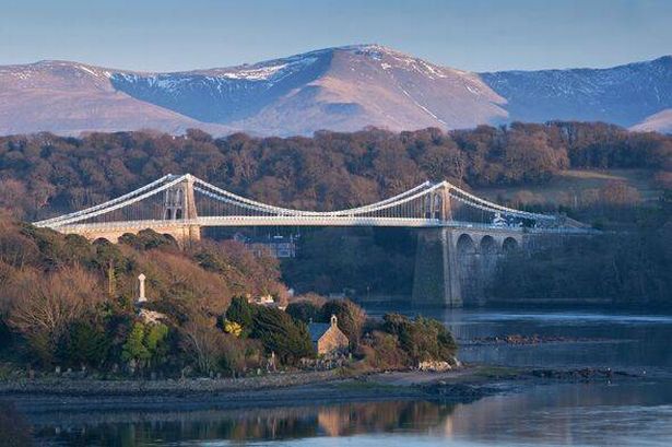 Menai Bridge and Menai Straits, Anglesey, Wales