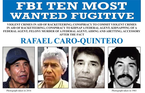 He was on the FBI's top ten most wanted list