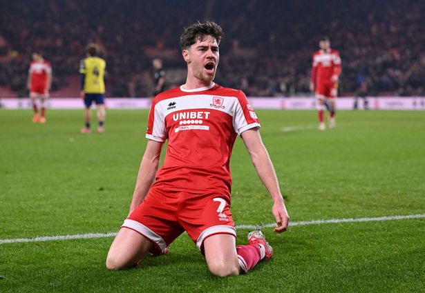 Hayden Hackney celebrating a goal for Middlesbrough