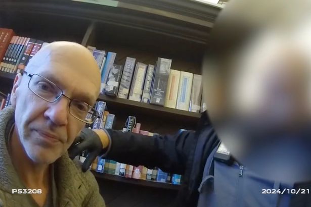 Moment Roy Barclay was arrested in Ipswich Library