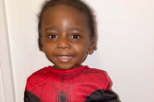 Two-year-old Xielo Maruziva in a Spiderman costume