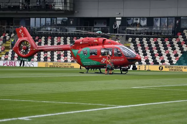 The fan was taken to hospital by air ambulance