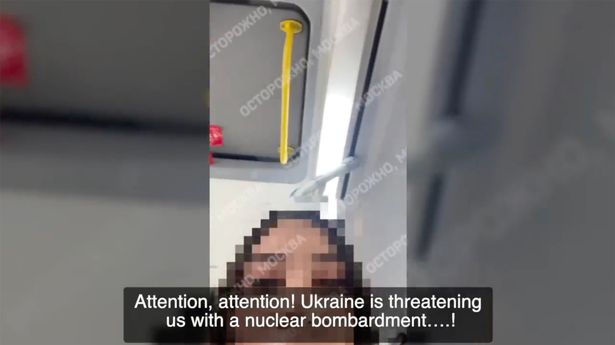 Passenger on a bus in Moscow