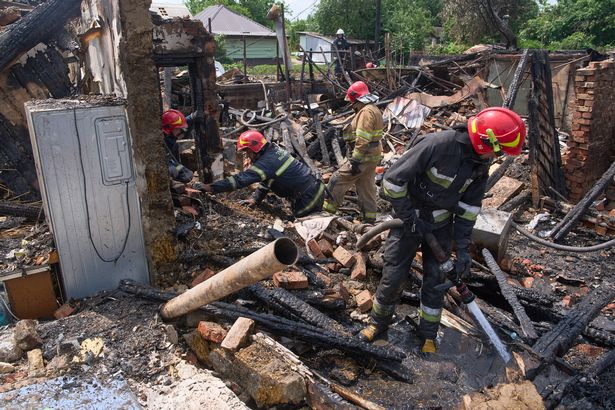 Aftermath of strike in Zaporizhzhia, Ukraine,