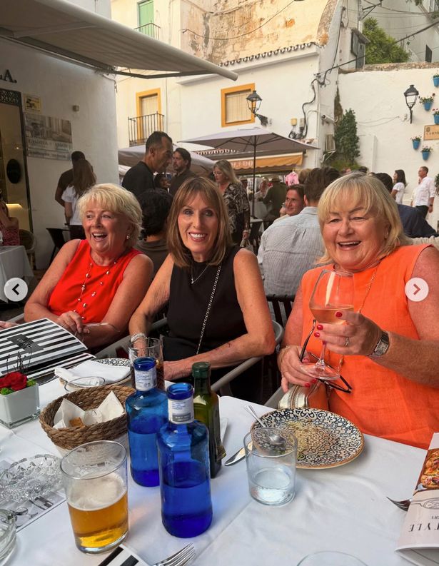 Rylan Clark's family sitting at restaurant dinner table
