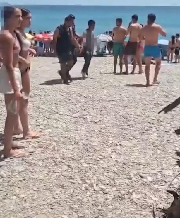 Tourists looked stunned by the sudden arrival