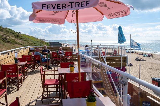 Southbourne,Dorset,United Kingdom-August,29,2022:Sobo Beach Restaurant Southbourne Beach
