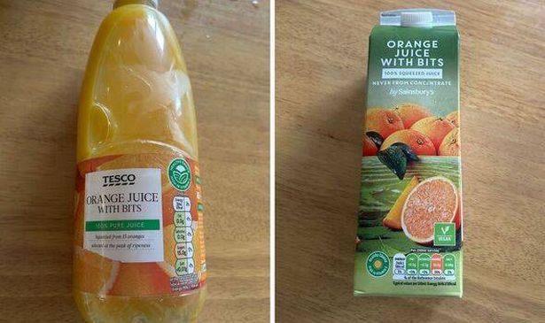 Tesco & Sainsbury's orange juice
